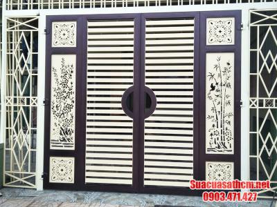 Mẫu Cửa Cổng Sắt 4 Cánh Đẹp
