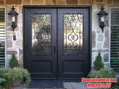 Mẫu cửa cổng sắt 2 cánh đẹp
